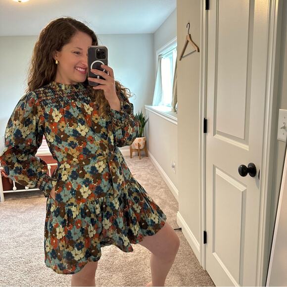 NWT Tuckernuck Olivia James The Label Orange floral Mini Dress XS - Picture 4 of 15